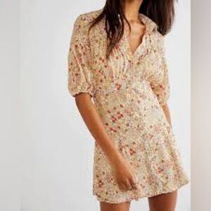 Free People Bonnie Smocked Mini Dress Sz-S